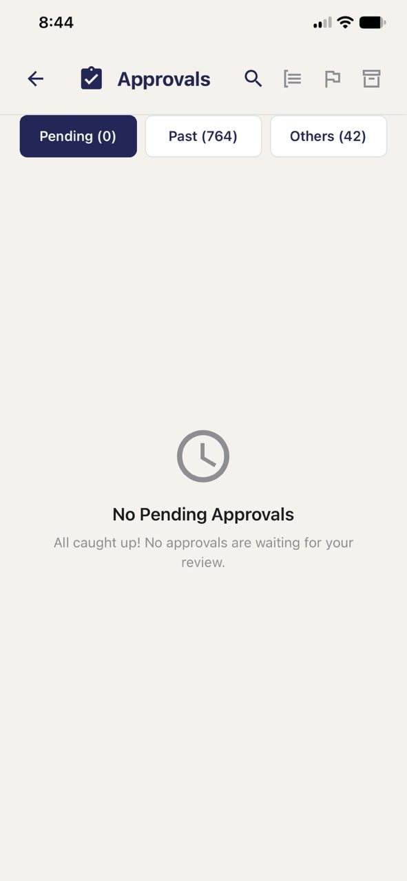 The number that matters is the first one: nothing pending.