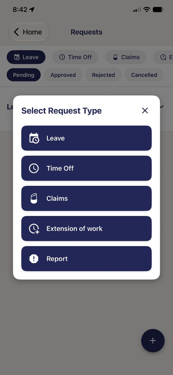 Five request types. Choosing one starts a route, not an email.
